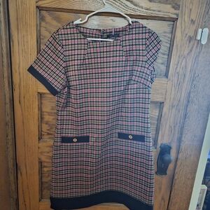 Tommy Hilfiger Black and Pink Plaid Mini Dress